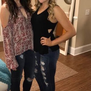 Black tank with cut out sides